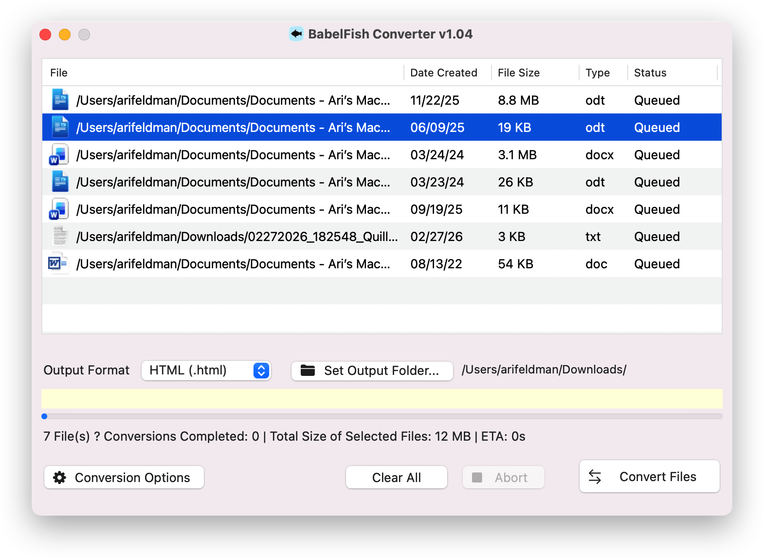 BabelFish Converter screenshot