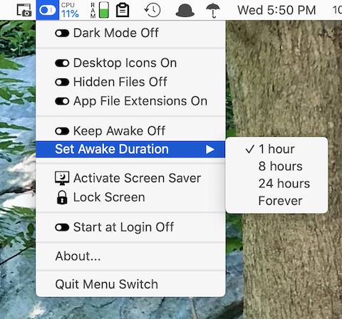 Image of Menu Switch in action