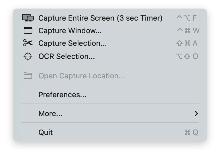 Menu Snappr II screenshot