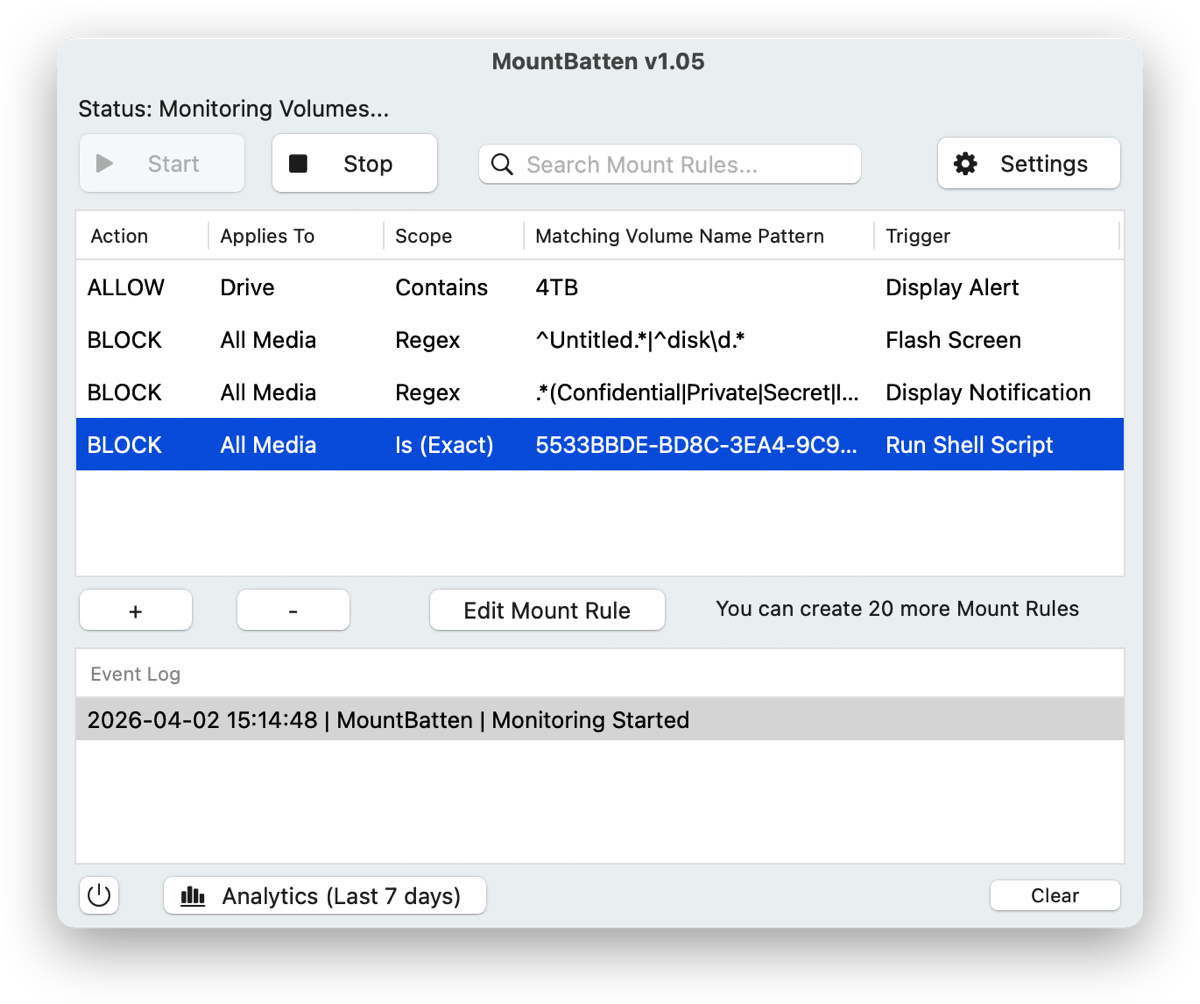 MountBatten monitoring screenshot